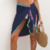 Damskie stroje kąpielowe 2021 Kobiety plażowe sarongi seksowna siatkowa strój kąpielowy spódnica