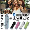 Monopiede Selfie Stick Altoparlante wireless Dispositivo 5 in 1 Wonder Selfie-Stick, Altoparlanti Bluetooth, Power Bank, Torcia e Supporto per telefono Chiamata/risposta Mic Altoparlante