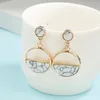 Fashion Round Dangle Drop Korean Earrings Huggie For Women Geometric Irregular Gold Earring Wedding 2021 Jewelry