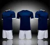 2021 Conjuntos de camisetas de fútbol Smooth Royal Blue Football Sudor Absorción y traje de entrenamiento para niños transpirable Lleva manga corta Correr con pantalones cortos 04