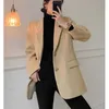 Automne femme costume veste kaki laine tacheté cranté Blazer vestes femme mode dames haute qualité 210608