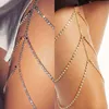 Nxy sm bondage mode rhinestone ben lår kedja smycken streetwear kropp sexig nattklubb fest tillbehör silikon kuk ring 1223