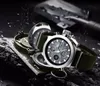 Multifunktionella bergsbestigningar Sportklockor Domineering Waterproof Man Form Quartz Nylon Military Watch Tactical LED Wristwatc2382