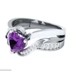 Design d'engagement des anneaux de mariage pour femmes zircone cubique élégante femme bijoutée femme