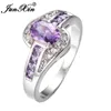 Wedding Rings JUNXIN Female Purple Oval Ring Fashion White Black Gold Filled Jewelry Vintage For Women Birthday Stone Gifts2275376