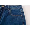 Women Blue Casual Jeans Niche Classic Retro High-waisted Wide-leg Denim Pants Autumn Winter 210322