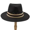 Chapeaux à bord avare 2021 6 couleurs été femmes hommes chapeau de soleil de paille avec large Panama pour plage Fedora Jazz taille 5658CM A0154XSJ5261373