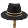 Chapeaux à bord avare 2021 6 couleurs été femmes hommes chapeau de soleil de paille avec large Panama pour plage Fedora Jazz taille 5658CM A0154XSJ5261373