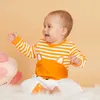 Varış Yaz ve Sonbahar Bebek Baskı Çizgili Romper Toddler Kız S Tulum Giysileri 210528