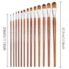 13 pezzi set di pennelli a nocciola in nylon manico lungo per acquerello pittura a olio acrilica artista strumento di disegno materiale scolastico SH190919