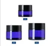 20g 30g 50g Kosmetyczny Jar Blue Glass Lip Balm Kremowe Słoiki Okrągła butelka z wewnętrznymi wkładkami PP