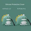 3D Cute Cartoon Fodraler Dragon Green Pink Bluetooth Earphone Tillbehör Mjukt silikonskyddskåpa för Apple AirPods 1 2 Pro 3 Fall hörlurslåda