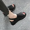 Elbise Ayakkabı Kalın Soled Sandalet Kadın Yamaç 2021 Yaz Kore Versiyonu ile Hollow Balık Ağız Roman Yüksek Topuklu