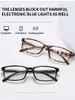 Blå Ljusglasögon Färgbyte Anti Mäns och Kvinnors Tr Box Flat Lens PoSITIENTITIVE Ultravioletta solglasögon