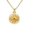New Gold Eye Pendant Necklace for Women Retro Girls Clavicle Chain Pendant Sweater Chain Evil Eye Necklace Hip Hop Jewelry G1206