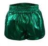 Metalliska shorts för kvinnor Rave Dance Stage Bär Shorts Shiny Hot Pants Yoga Sparkly Outfit Elastisk midja S-XXL Guld Silver