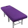 Arkusze Zestawy pasiasty stół do masażu łóżko dopasowany arkusz elastyczny full cover gumki spa z otworem twarzy 4 rozmiary