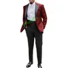 Przystojny Tłoczenie Groomsmen Peak Lapel Groom Tuxedos Men Garnitury Ślub / Prom / Dinner Man Blazer (kurtka + krawat + spodnie) T358