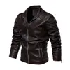 American Europe Wear Plus Size Coat Men's PU Läder Sheepskin Lining Coat Warm Jackor Ytterkläder Vinterrockar