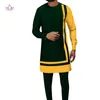 Ensemble de vêtements traditionnels pour hommes africains personnalisés Dashiki Ankara pantalon manteau 2 pièces ensemble à manches longues grande taille survêtement tenues WYN1181