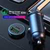 Double Ports QC3.0 Type C USB PD 3.0 Chargeur allume-cigare en métal à charge rapide 3A pour iPhone 12 Xiaomi Samsung