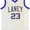 Nikivip Cheap Custom Michael # JD Laney High School Maglia da basket cucita Bianco Blu Qualsiasi numero Nome Taglia 2XS-5XL Vintage Alta qualità