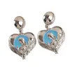 Colares pendentes Luokey Wedding Delicado Blue Heart Colar para mulheres Link Cadeir Cross Pearl Gardaça Jóias de colarinho de festa