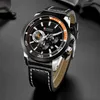 Curren Watch Homens Moda Esportes Quartz Relógios Homens Cronógrafo À Prova D 'Água Relógio De Couro Masculino Relógio De Quartzo Relogio Masculino 210517