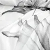 Defina a cama Luxury Grey Folhas brancas Padrão Tampa de edredão Fronhas de cama de cama para roupas adultas crianças confortáveis ​​decoração de lareira