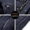 Hommes hiver plus long chaud épais capuche Parkas veste manteau automne vêtements d'extérieur tenues classique coupe-vent poche Parka 210910