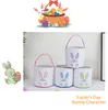 23*24cm Bunny Paw Print Handbag Festive Rabbit Face Toys Bucket Easters Eggs Storage Basket Outdoor Picnic Fruit Baskets