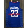Toutes les broderies 2 styles 2022 nouveau 23 # WILLIAMS bleu 75e maillot de basket-ball Personnalisez les jeunes femmes hommes ajoutez n'importe quel nom de numéro XS-5XL 6XL Gilet