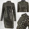 Sexy Black gold Plaid Sequin Dress women Spring Autumn Long Sleeve Party Bodycon Dress elegant club vintage Dresses Vestidos Hot 210325