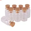 Size 22*40*12.5mm 7ml Mini Glass Perfume Spice Bottles Tiny Jars Vials With Cork Stopper pendant crafts wedding gift 100pcshigh qty