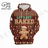 Moletons masculinos com capuz PLstar Cosmos impresso em 3D Est Christmas Cookie Art exclusivo unissex engraçado streetwear pulôver Harajuku moletons/sweatts