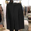 Casual Wide Leg High Waist Solid Woman Suit Shorts Fashion All-match Knee Length Pants Summer Comfortable Loose Bottoms 210514