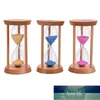 3 min Glasswood Sand Clock Frame Sandglas Hourglass för levande klassrum Handgjorda hem kökstimer