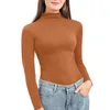 Våren halvturtleneck långärmad skjorta kvinnor solid plus size tshirt kontor lady vår höst toppar streetwear womens kläder 210317