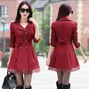 spring trench coat for women streetwear turndown collar double breasted black coats female plus size 3xl 4xl women clothes s83v