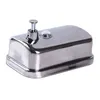 500ml Bathroom Wall-mounted Manual Soap Dispenser Stainless Steel Hand Sanitizer Shower Gel Bottle Kitchen Dish Container 211206