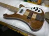 Factory Custom Brown Walnut Electric Bass Guitar with 4 StringMaple FretboardNeckThruBodyCan be customized7499044