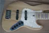 5 Strings Original Electric Bass Guitar with Maple Fingerboard,White Block Inlay,2 Pickups,Can be customized