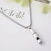 Pendant Necklaces Whistle Necklace Hiphop Personality Trendy Men039s Simple Cool Flute Can Blow Creative Metal Chain4886270