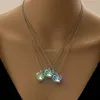 Heart Mom Necklace Glow In The Dark Blue Green Fluorescence Locket Necklaces Cage Pendant for Women Girls Fashion Jewelry Will and Sandy