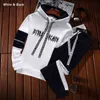 Män Vinter Hoodie Tracksuit Casual Sweatpants Man Set Sweatshirt och Byxor 2 Pieces Set Pullover Hoody Sport Jogging Streetwear G1217