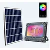 Projecteur solaire rvb contrôle intelligent de l'application Bluetooth changeant de couleur lumière extérieure projecteurs extérieurs lampe de sécurité