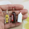 Mini bouteille de bière 3D pendentif, 10 pièces, breloques en résine blanche, boucle d'oreille, porte-clés, collier, résultats de bijoux, étui de téléphone, bricolage