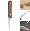 Partihandel Matsal Bar Räka Deveiner Verktyg Cleaner Kniv Rostfritt stål med Trä Sliphandtag För Räkor Shelling Line Kök Tools Seafood Yttre Shell Peeler