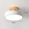 Ceiling Lights Macaron Wooden Led Light Modern Round Metal Lamp For Home Bedroom Corridor Bathroom Loft Decor Lighting Fixtures