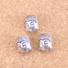 55 pièces Antique argent Bronze plaqué tête de bouddha pendentif à breloques collier à faire soi-même Bracelet résultats de Bracelet 11*9*7mm